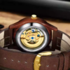 Wooden watch, automatic men's mechanical watch, waterproof, stylish, luminous, trendy, hollowed-out wood.