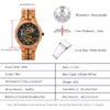 Olive wood openwork mechanical watch